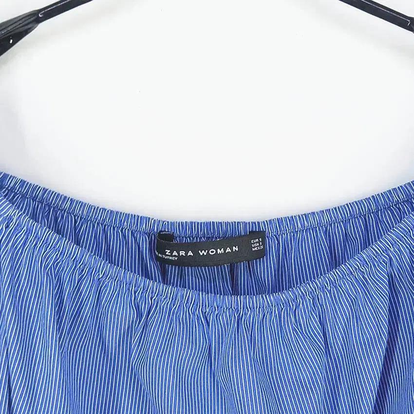 자라 여성 캉캉소매 오프숄더가능 블라우스 블루S (HU39572) 5