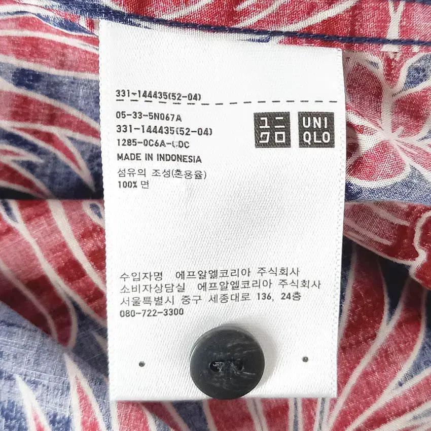 유니클로 남성 플라워배색 반팔셔츠 네이비L (HU39502) 6