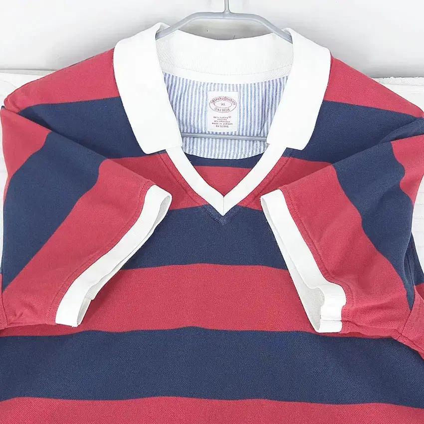 브룩스브라더스 남성 배색 카라반팔티 레드XL (HU39486) 4