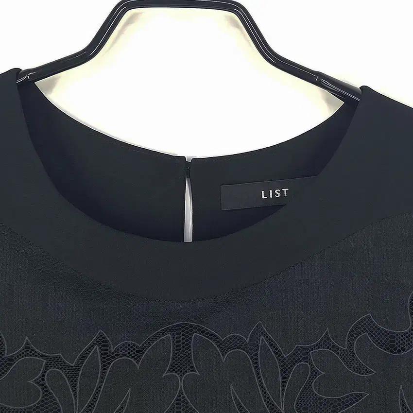 리스트 여 플라워펀칭 쉬폰 반팔블라우스 블랙55(HU23407) 7