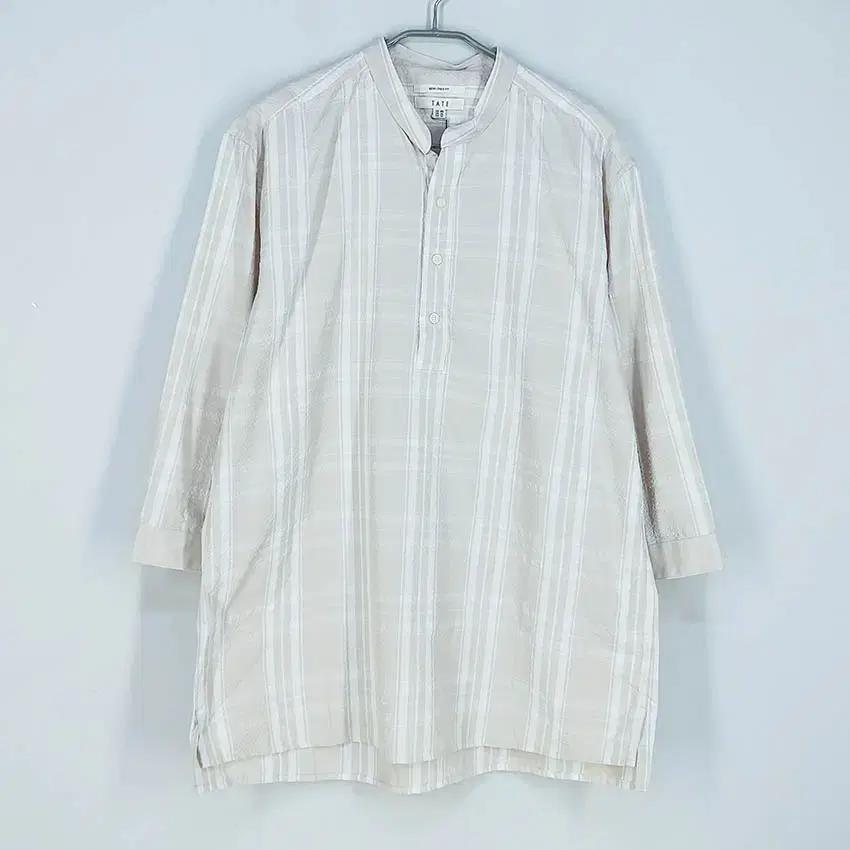 테이트 남성 차이나카라 지짐이셔츠 연베이지105 (HU39183) 2