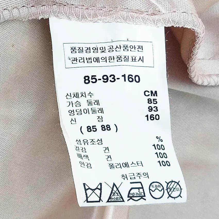샤틴 실크배색 패턴 옆지퍼 민소매원피스 브라운 (HU39166) 6