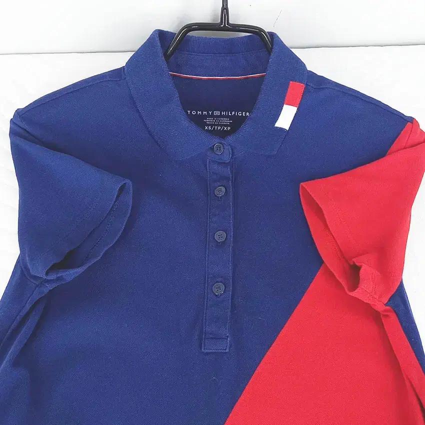 타미힐피거 여성 배색 반팔원피스 블루XS (HU39162) 4