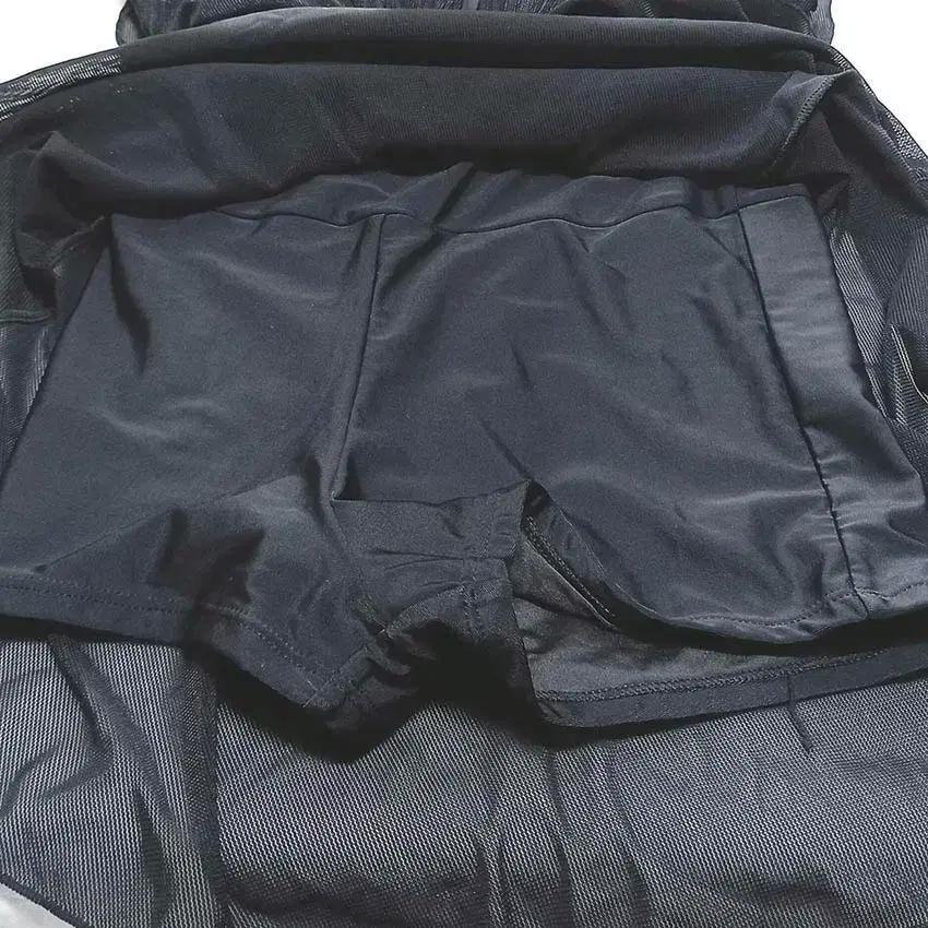여성 이중 사각팬츠 원피스형 수영복 블랙 (HU39049) 5