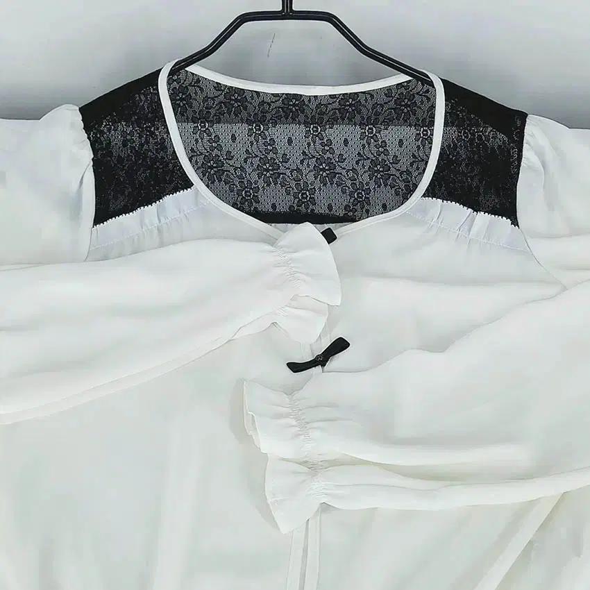 페이지플린 여성 리본장식 쉬폰블라우스 아이보리82 (HU39016) 4