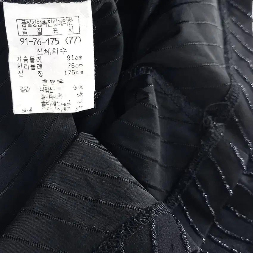 보브 여성 은사줄무늬 사방스판 슬림반팔티 블랙91 (HU39011) 6