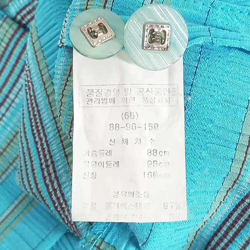 이헌영 여성 춘하 8부소매 스트라이프 자켓 연블루66 (HU39002) 6