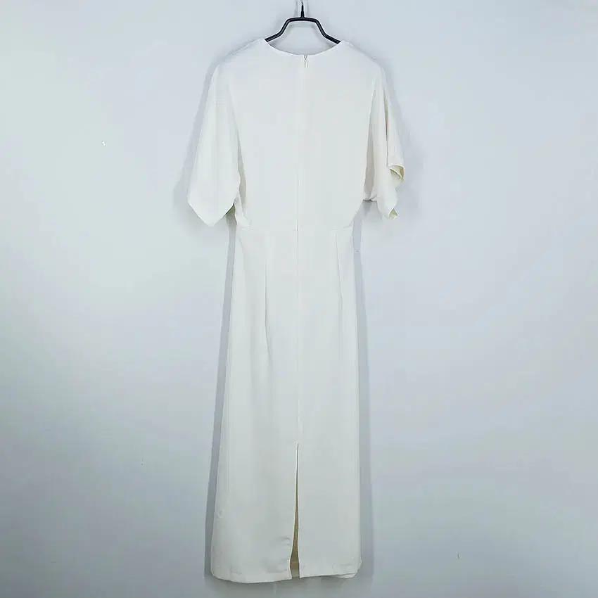 자라 셔링 세미가오리 허리슬림 롱원피스 아이보리 (HU38955) 3