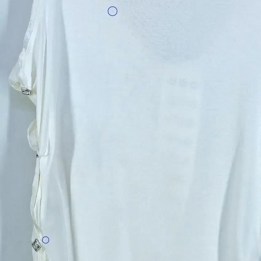 파라수코 여 프린팅 큐빅 딥라운드 민소매티 화이트S (HU38936) 7
