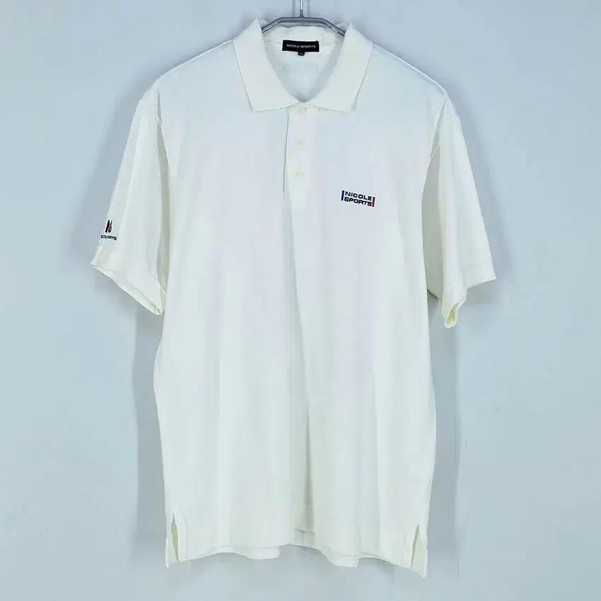 니콜스포츠 남성 로고자수 카라반팔티 크림 (HU38608) 2