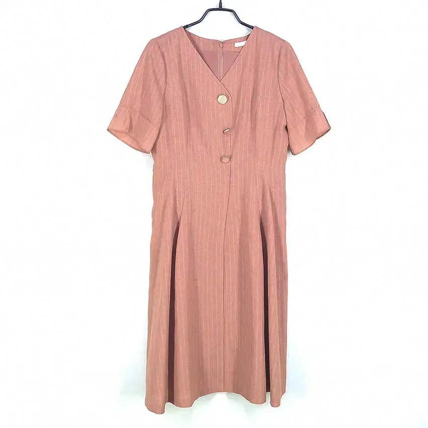 케이엘 여성 폴리혼방 미디원피스 브릭핑크55 (HU38508) 2