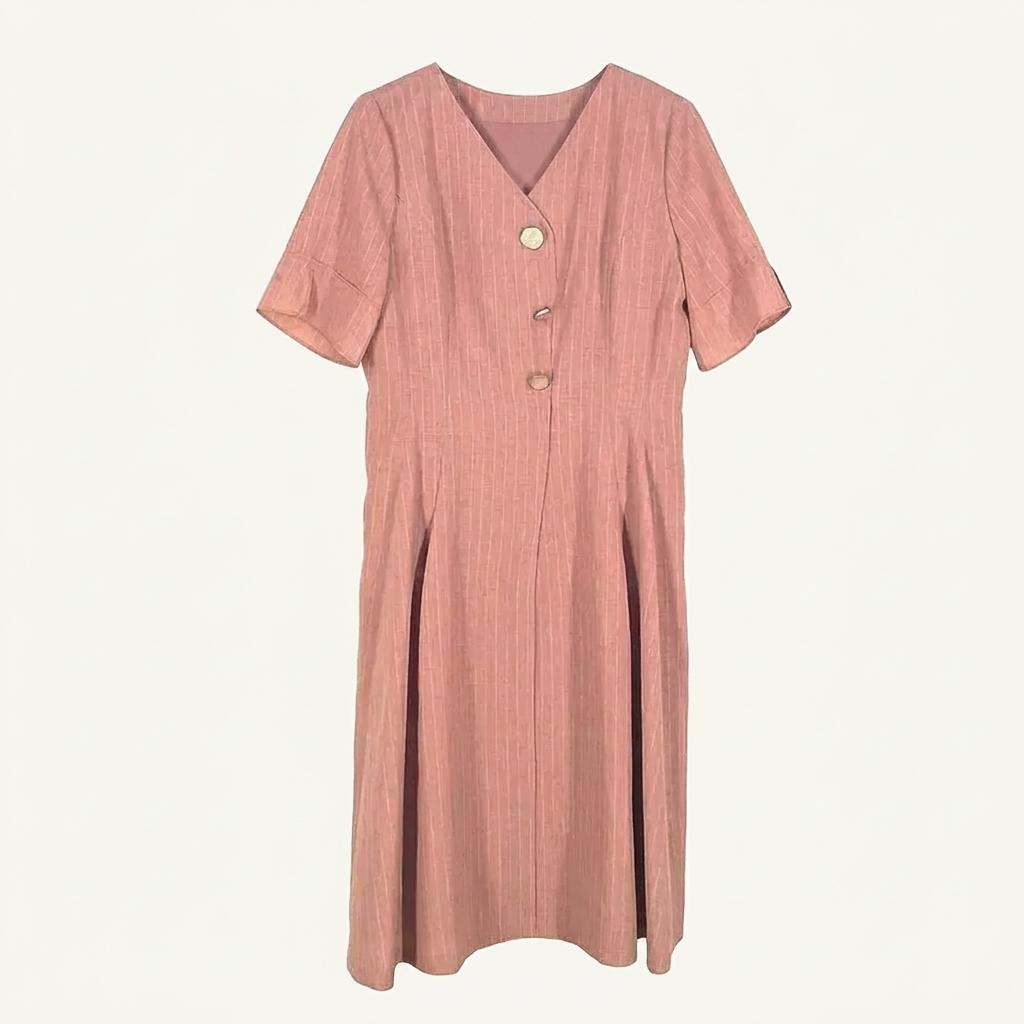 케이엘 여성 폴리혼방 미디원피스 브릭핑크55 (HU38508) 1