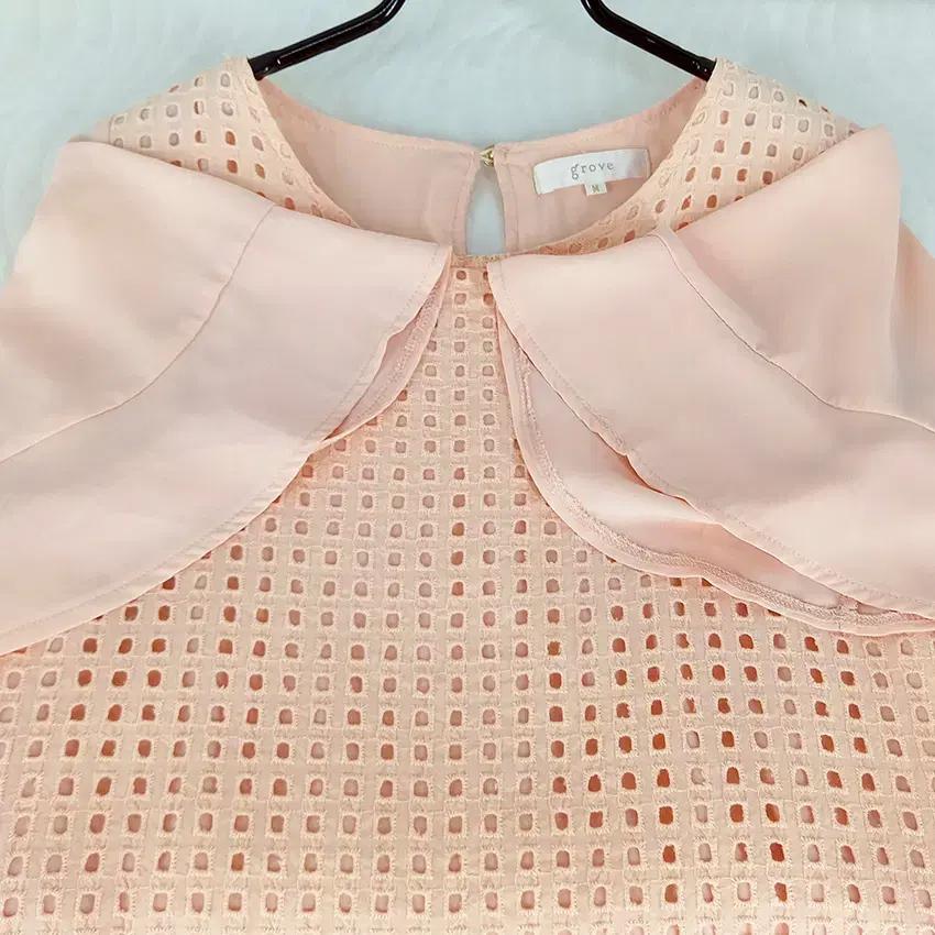 그로브 여성 펀칭 반팔블라우스 살구 (HU38456) 4