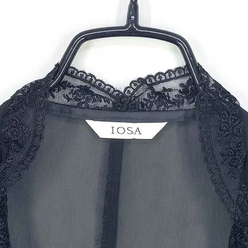 IOSA 여성 투후크 시스루 쉬폰 반팔가디건 블랙 (HU38383) 5