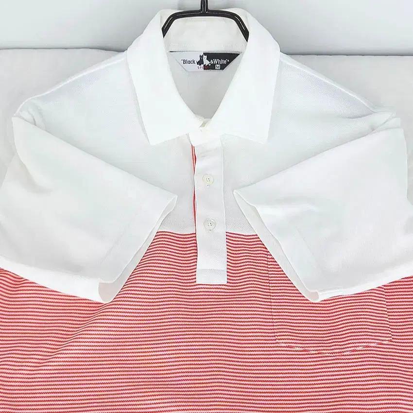 블랙앤화이트 남성 스트라이프 카라반팔 아이보리M (HU38344) 4