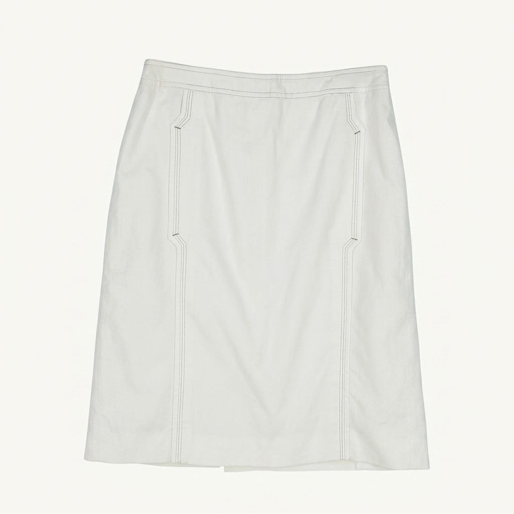 막스마라 여성 슬림핏 미디스커트 아이보리 (HU38159) 1