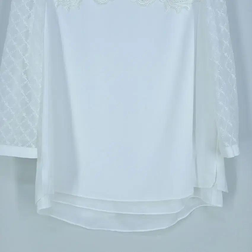 아나카프리 여성 자수 시스루 쉬폰블라우스 화이트 S (HU13445) 5