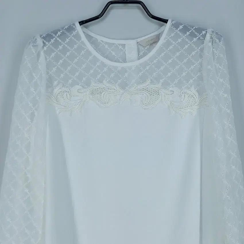 아나카프리 여성 자수 시스루 쉬폰블라우스 화이트 S (HU13445) 4
