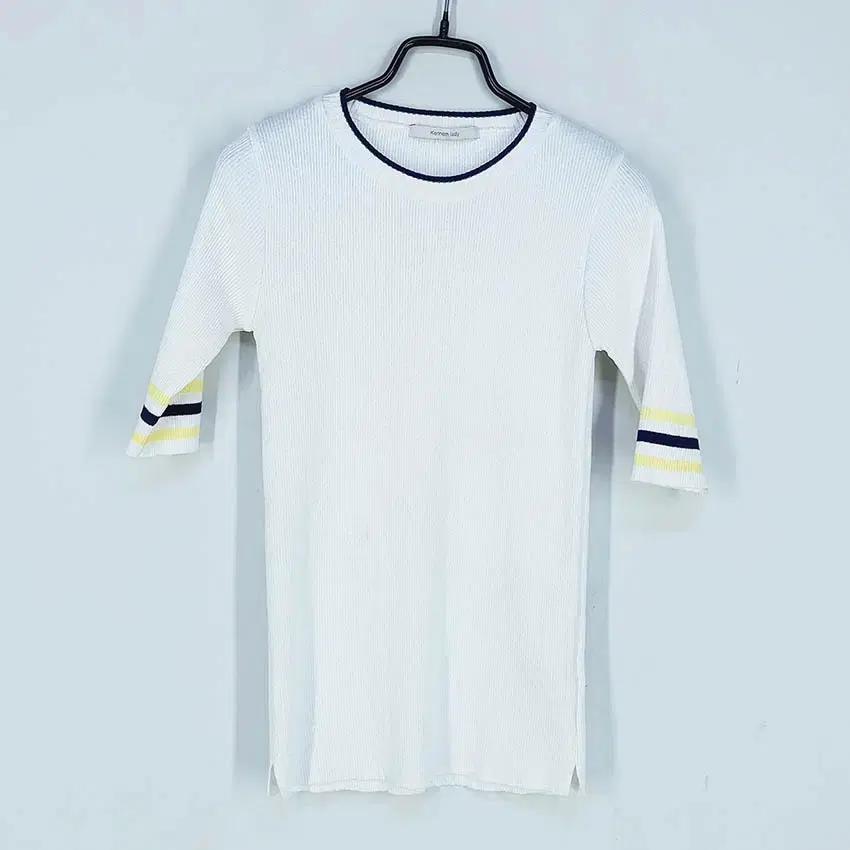 케네스레이디 여성 춘하 슬림핏 골지니트티 화이트 (HU38064) 2