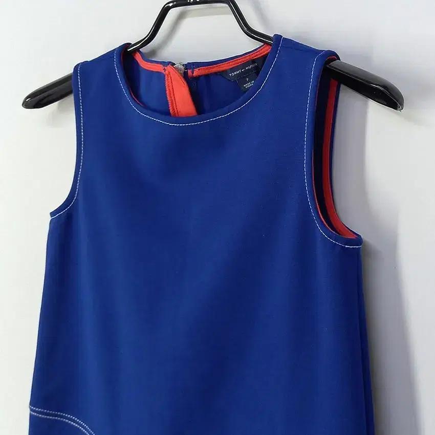 타미힐피거 아동 스티치라인 민소매원피스 블루7 (HU23786) 6