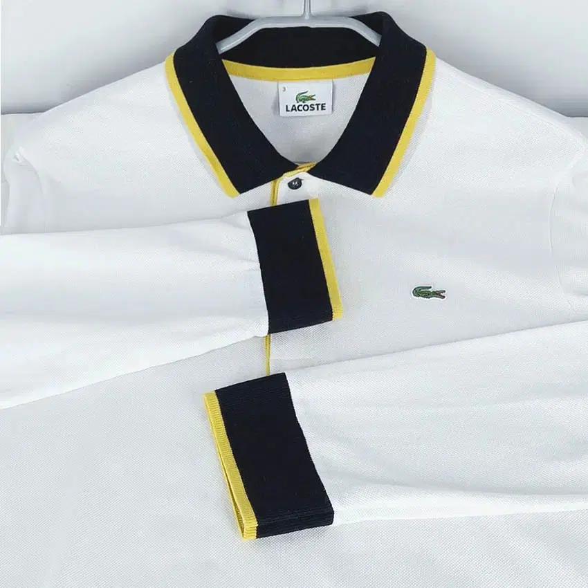 라코스테 남성 배색 카라긴팔티 화이트95 (HU37904) 4