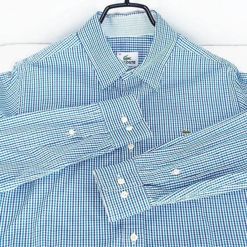 라코스테 여성 체크배색 춘추 긴팔셔츠 블루95 (HU37734) 4