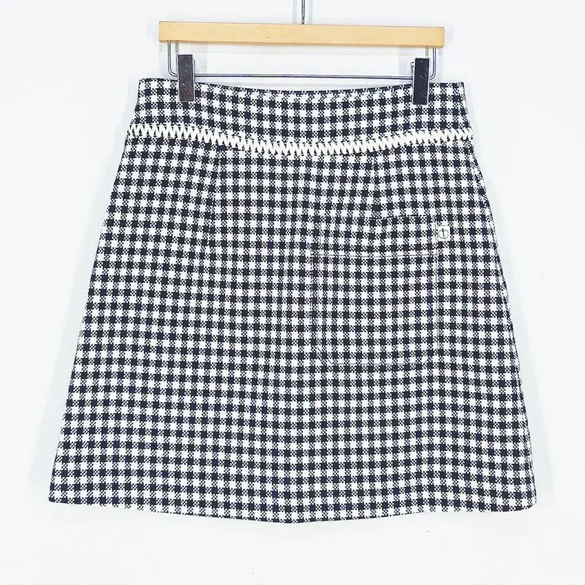 JSNY 여성 체크배색 춘추 미니스커트 네이비67 (HU37570) 3