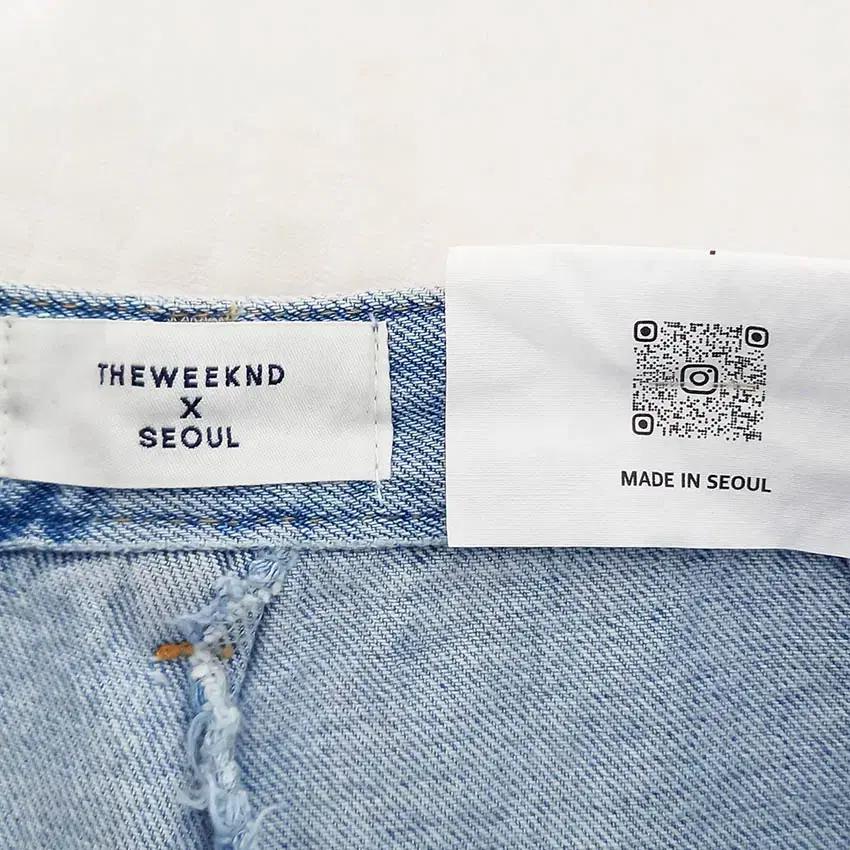 더위켄드 여성 뒤이중 데님 미니 치마바지 연청 (HU37568) 5