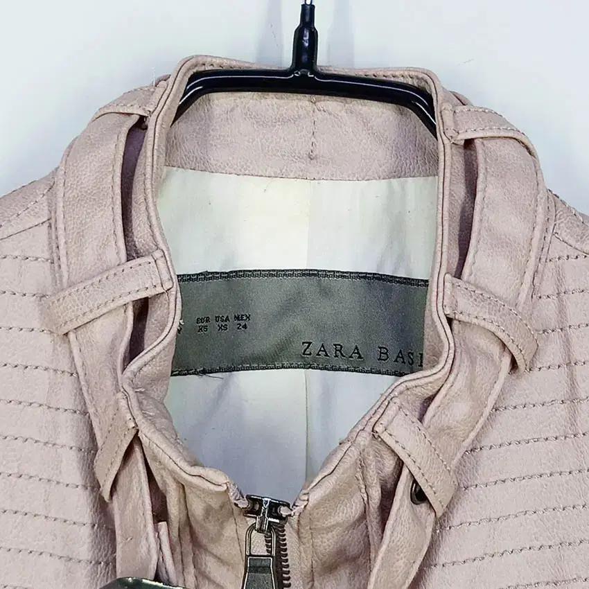 자라 여성 5부소매 인조가죽 자켓 연핑크XS (HU37544) 5