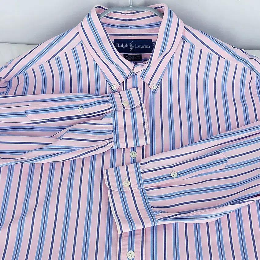 랄프로렌 남성 스트라이프 긴팔셔츠 핑크 (HU37365) 4