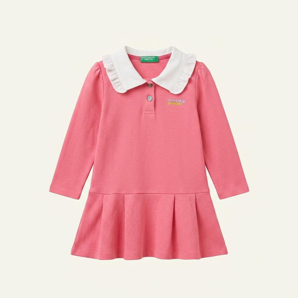 베네통 아동 카라넥 미니원피스 핑크100(4-5세)(HU37282) 1