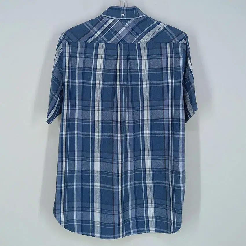 타미힐피거 남 TRIM FIT 체크 코튼 반팔셔츠 블루M (HU22628 3