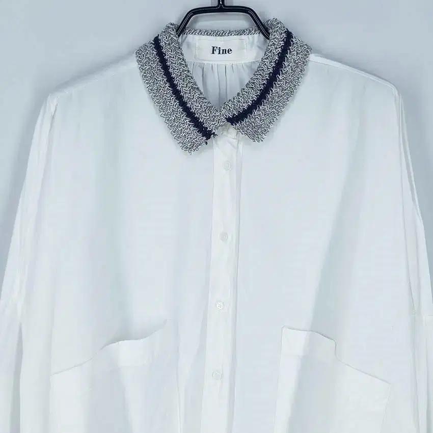 Fine 여 뜨개넥소매 가오리핏 블라우스탑 화이트F (HU17502) 4