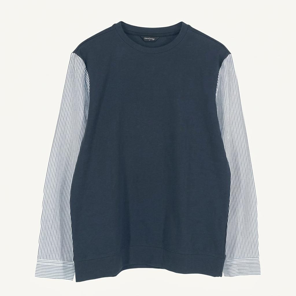 마인드브릿지 남성 소매셔츠 라운드티 블루95 (HU37089) 1