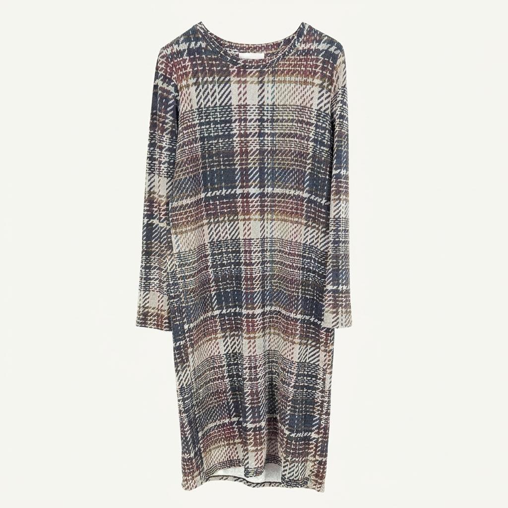 자라 여성 약스판 패턴 미디원피스 브라운 (HU36990) 1