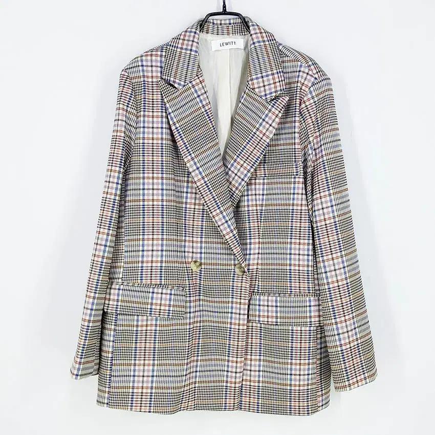 르윗 여성 체크배색 폴리 춘추자켓 베이지F (HU36933) 2