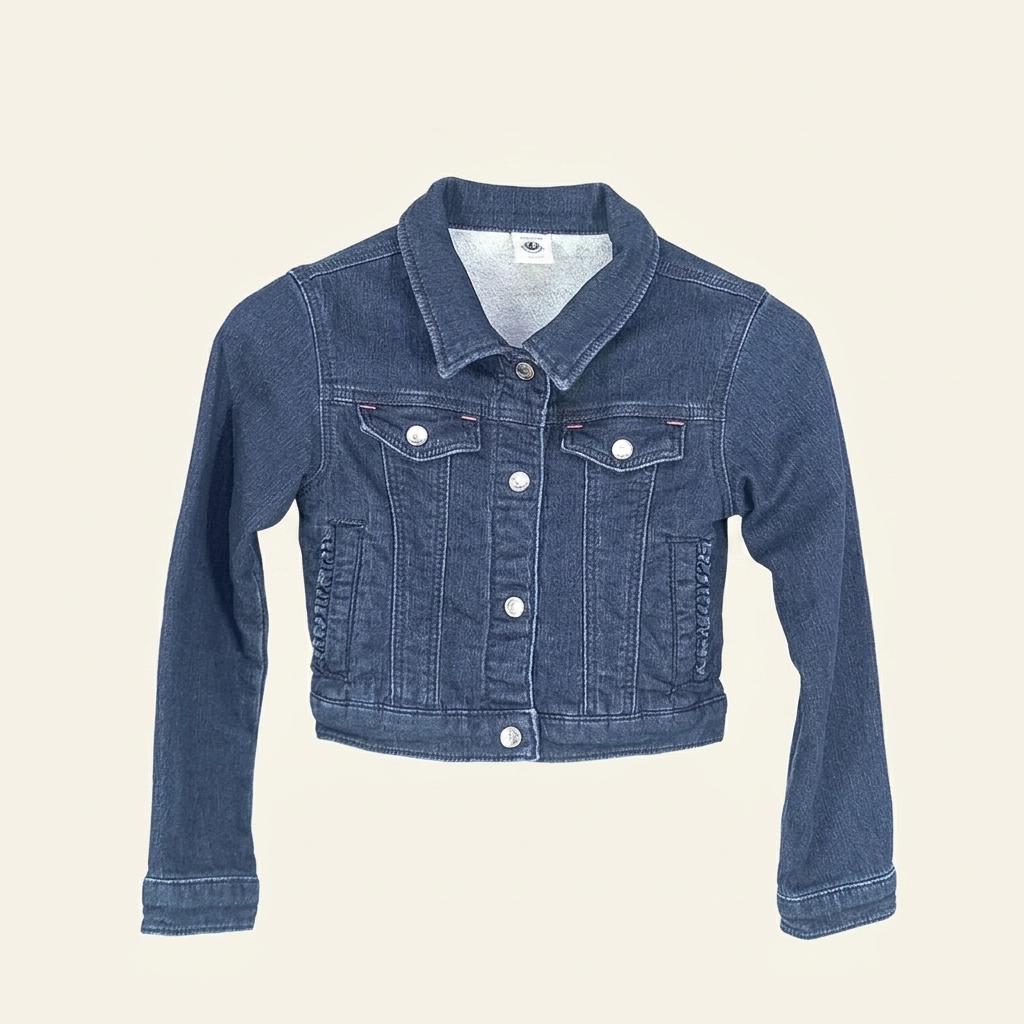쁘띠바또 아동 스냅버튼 데님자켓 진청6A (HU36906) 1