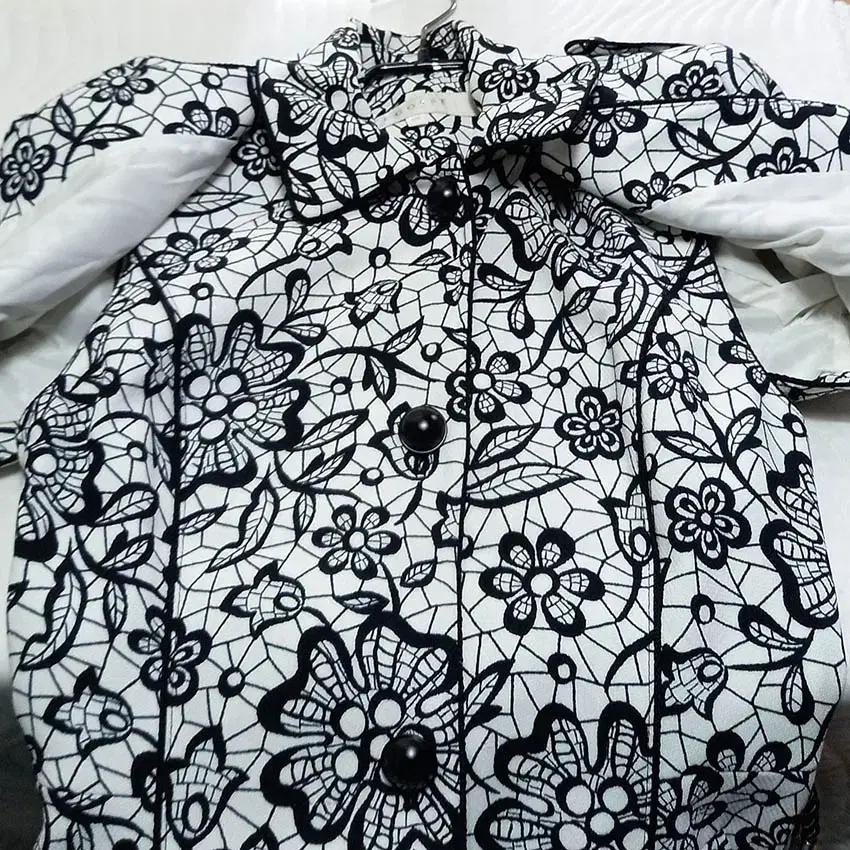 에고이스트 여성 프린팅 소매분리 자켓 블랙 (HU34446) 7