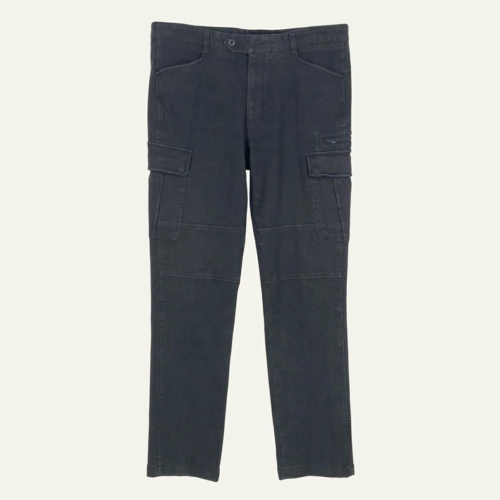 커스텀멜로우 남성 스판 카고 슬림 데님팬츠 블랙 (HU36673) 1