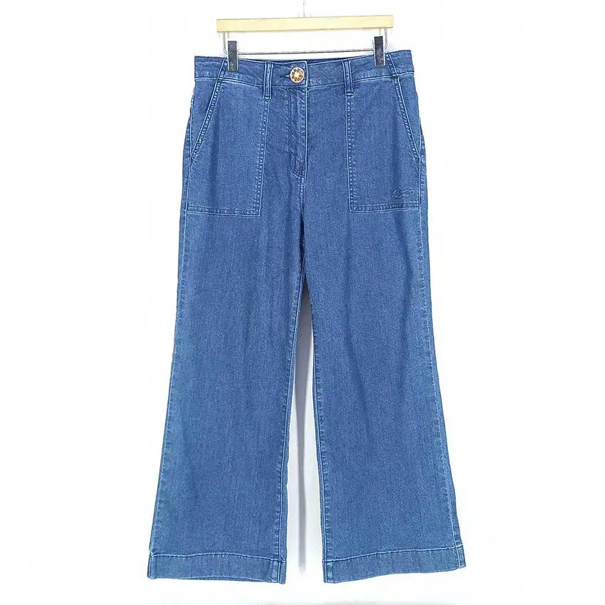 칼라거펠트 여성 스판끼 루즈핏 데님팬츠 중청 (HU36634) 2