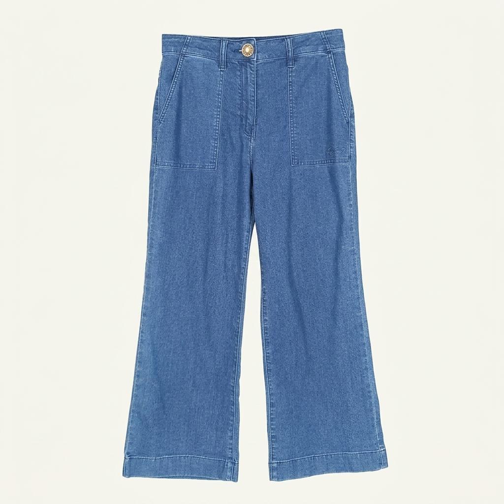 칼라거펠트 여성 스판끼 루즈핏 데님팬츠 중청 (HU36634) 1