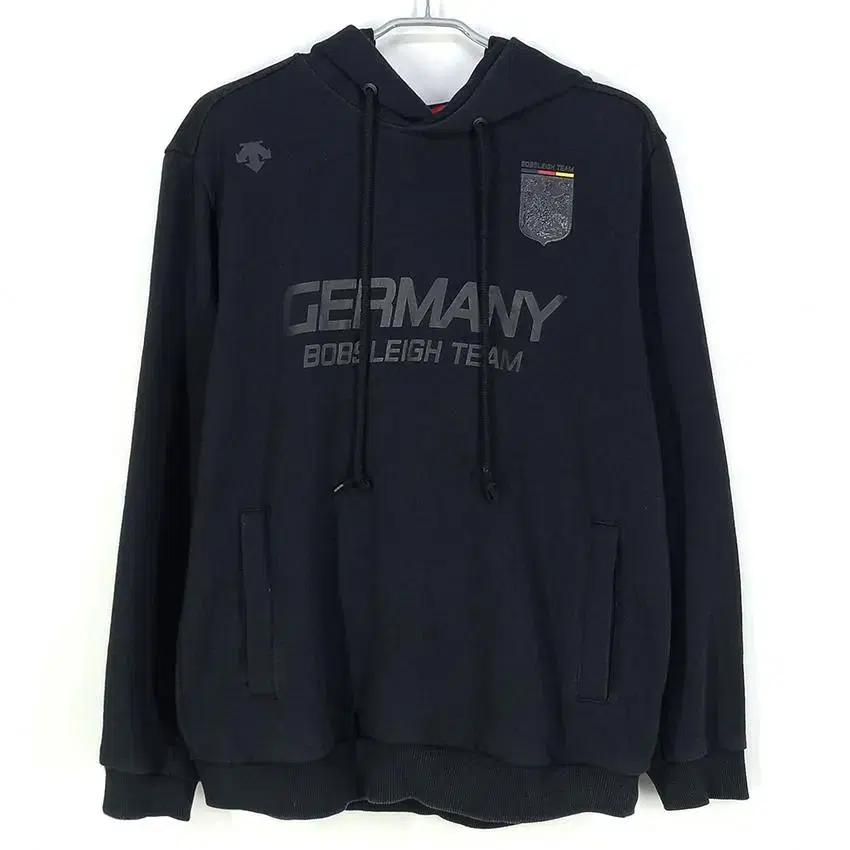 데상트 남 GERMANY빅레터링 포켓 후드탑 블랙M(HU20674) 2