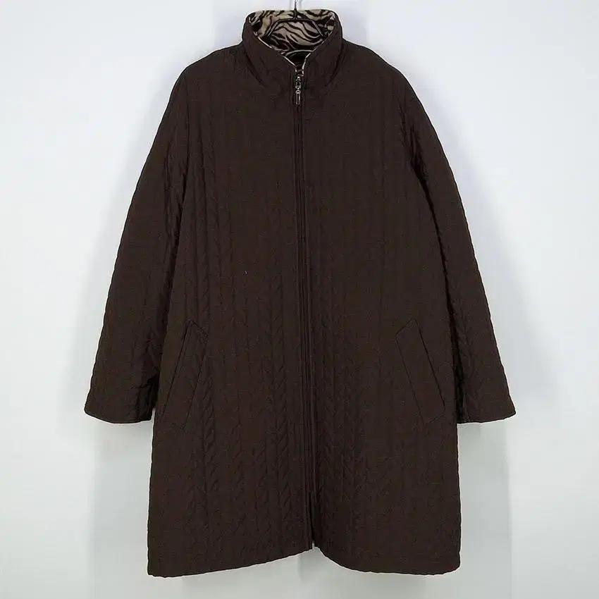 GIACCA 여 양면 퀄팅 지브라 롱집업자켓 브라운XL (HU20038) 4