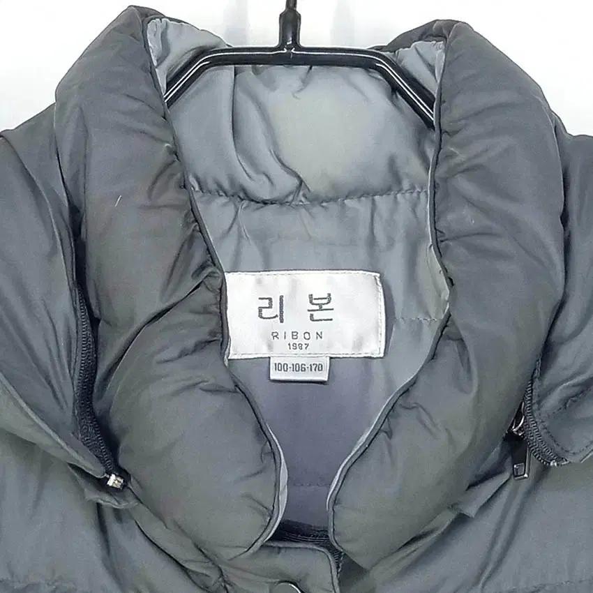 리본 여성 후드탈부착 덕다운 패딩 그레이100 (HU36370) 5