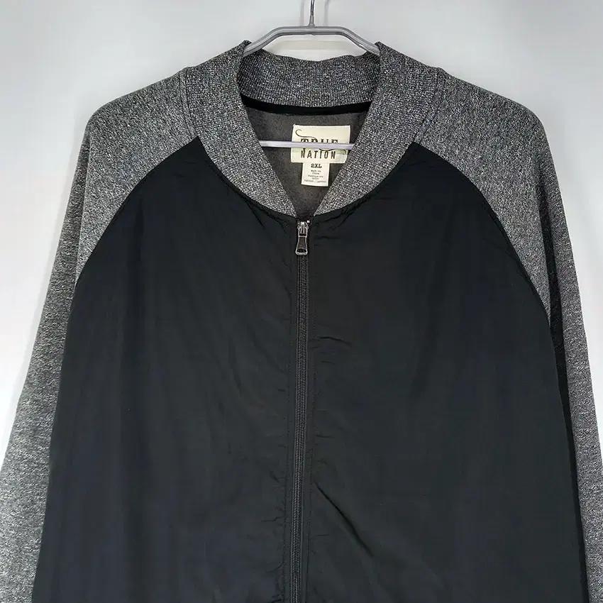 빈티지 남성 방풍 니트집업자켓 블랙 그레이 2XL (HU10734) 4