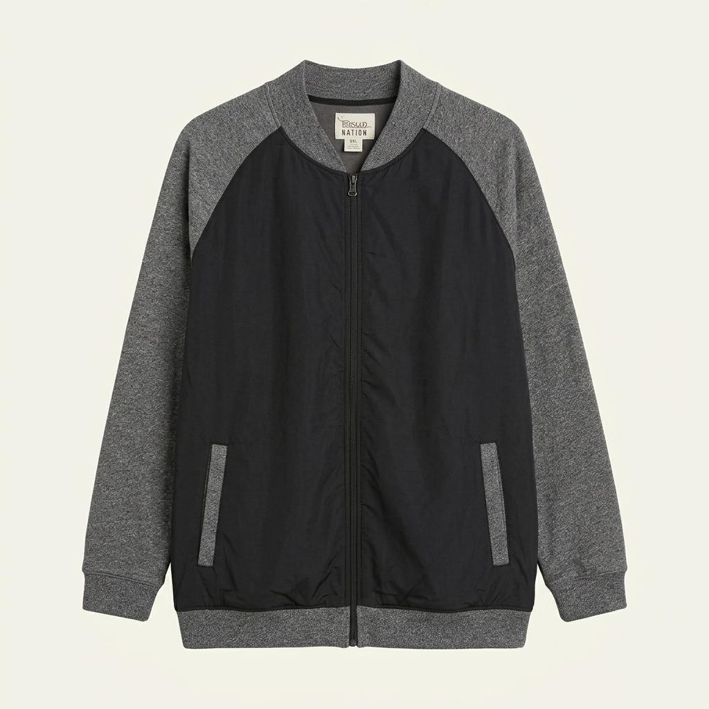 빈티지 남성 방풍 니트집업자켓 블랙 그레이 2XL (HU10734) 1