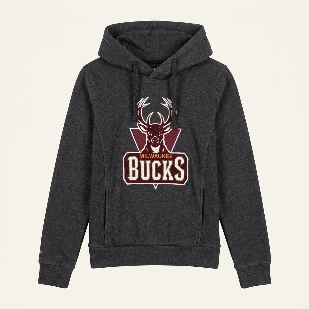 엔비에이 여성 BUCKS 사슴패치 후드티셔츠 챠콜S (HU9596) 1
