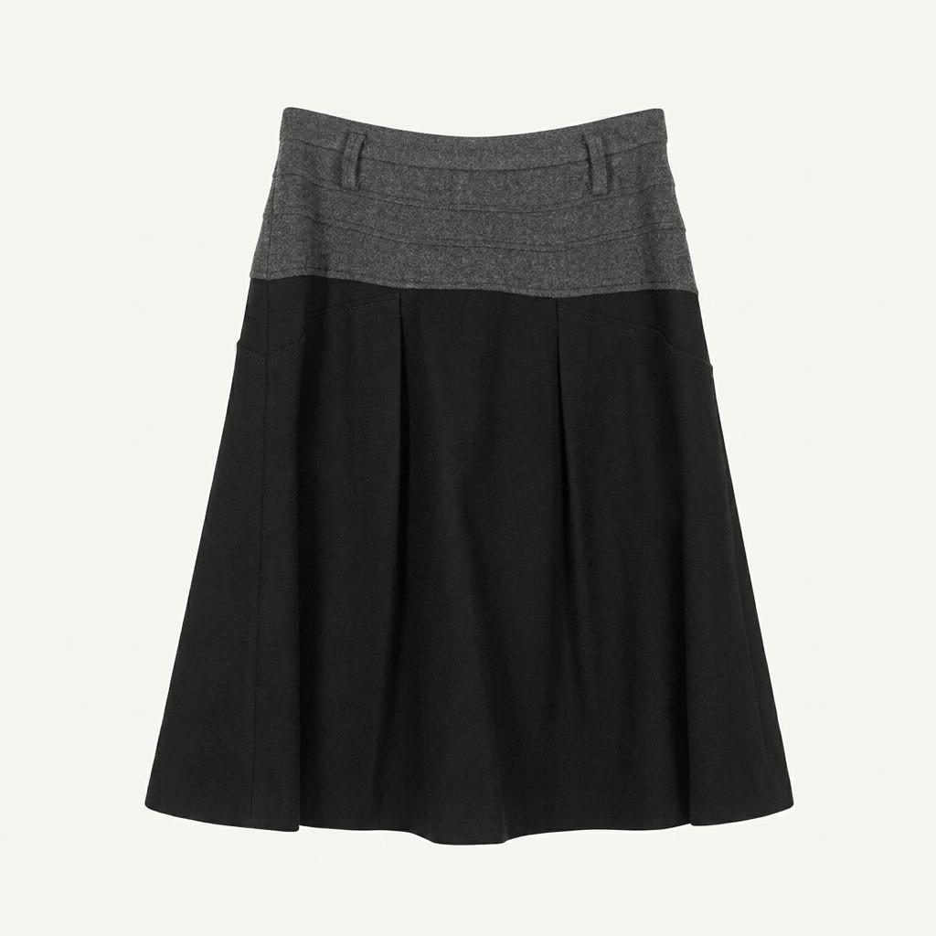 시스템 여성 캐시미어혼방 모직스커트 블랙64 (HU36207) 1