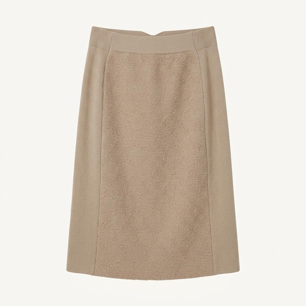 마인 여성 사이드니트 모직스커트 베이지 (HU35882) 1