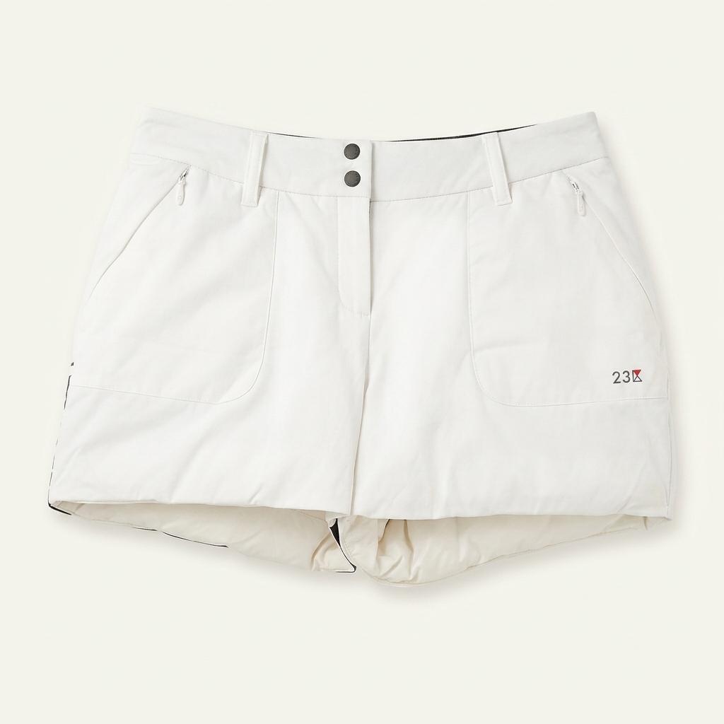 23구골프 여 뒷밴딩 구스다운 미니팬츠 아이보리67 (HU35645) 1